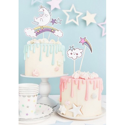1 decorazione torta UNICORNO topper cake UNICORNO compleanno party festa 